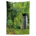 thumbnail image 3 of Ambesonne Outhouse Tablecloth Rectangular Table Cover, Cottage Forest, 60"x84", Fern Green and Brown, 3 of 4