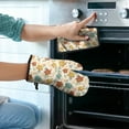 thumbnail image 2 of Autumn Fall Leaves Pattern Kitchen Oven Mitt and Pot Holder Sets 2 Pcs for Baking, Cooking and Grilling, Heat Resistant Up To 392 °F, 2 of 7