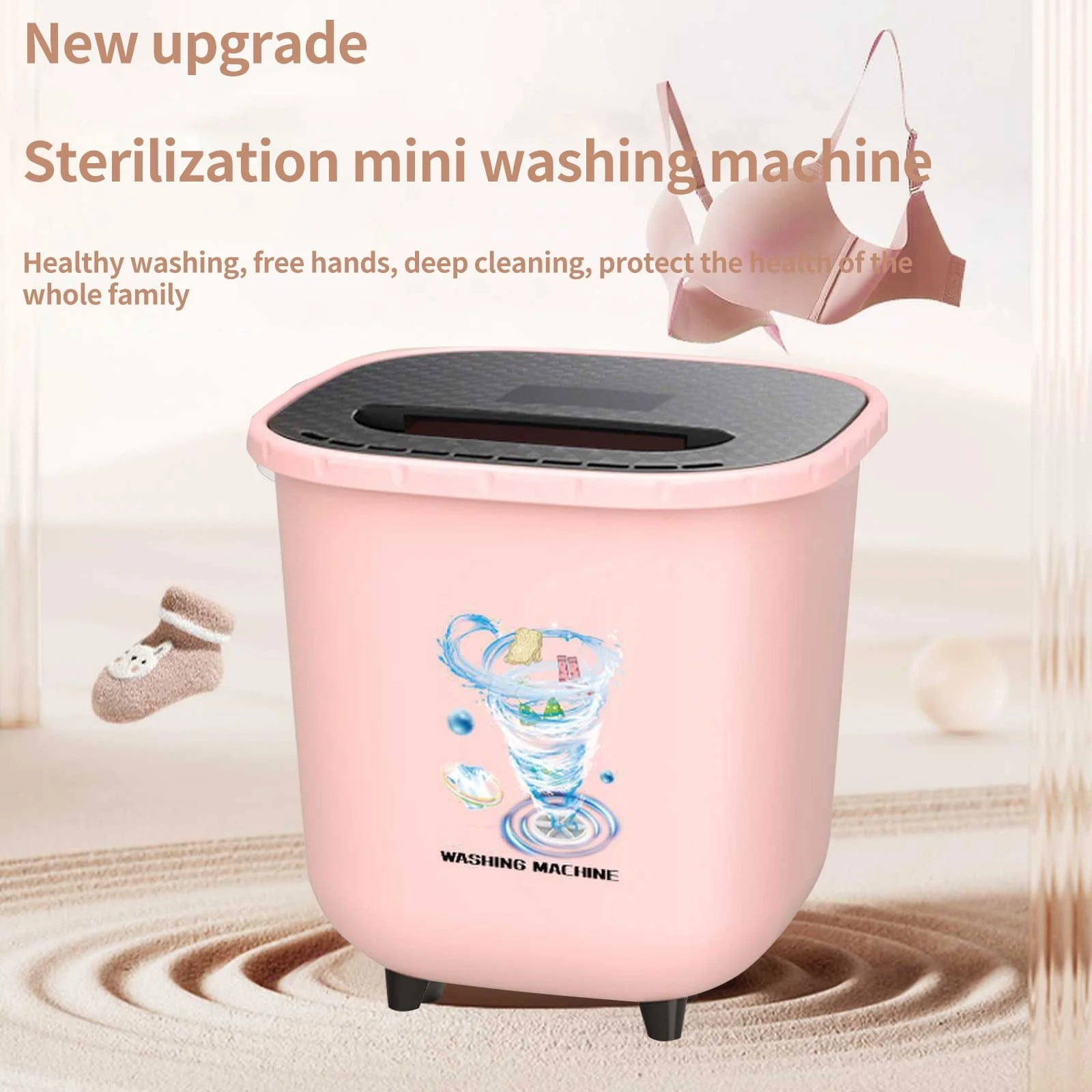 LAILLSH 2026 New Arrival Cleaning Products Portable Washing Machine For Clothes Laundry Bucket Washer For Camping RV Travel Compact