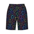 thumbnail image 7 of Disketp Men's Swim Trunks Hawaiian Breathable Surf Beach Swimsuits Mesh Lining Beach Shorts with Pockets-Colored Hearts, 7 of 7