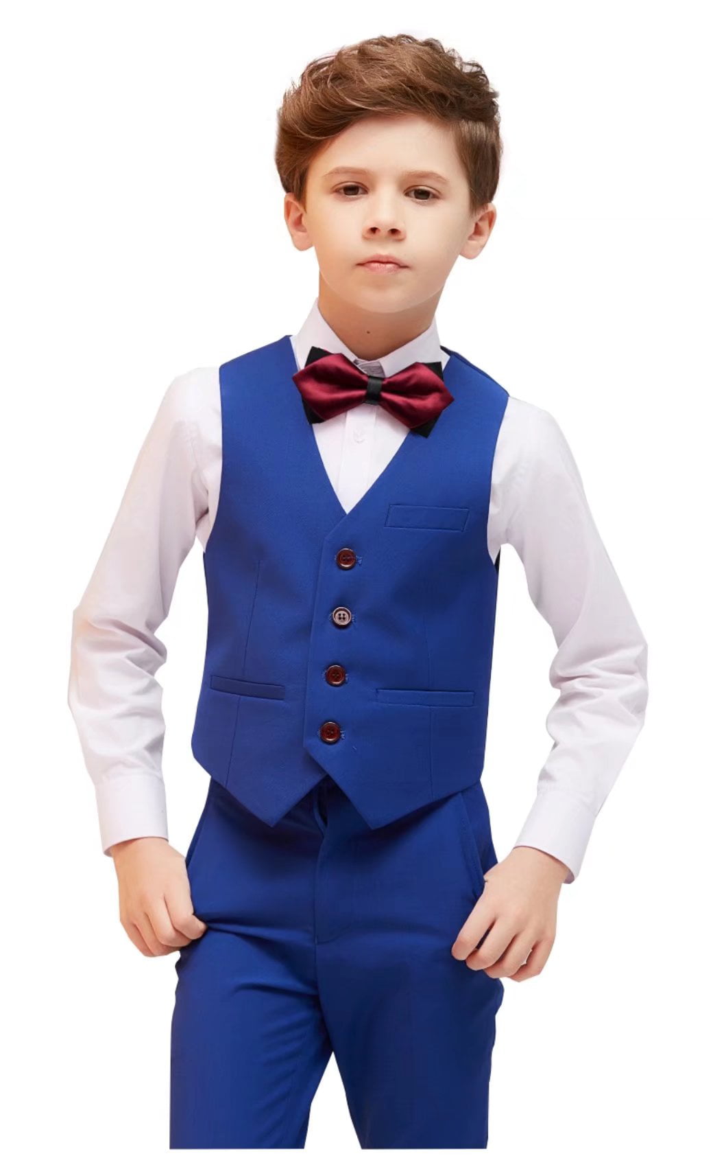 Visaccy 3 Buttons Boys Girls Fully Lined Formal Suit Vest 