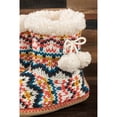 thumbnail image 2 of PacificPlex Womens Knit Shearling Lined Bootie Slippers Muk-Luk Slipper Booties, L/XL, Ivory, 2 of 6