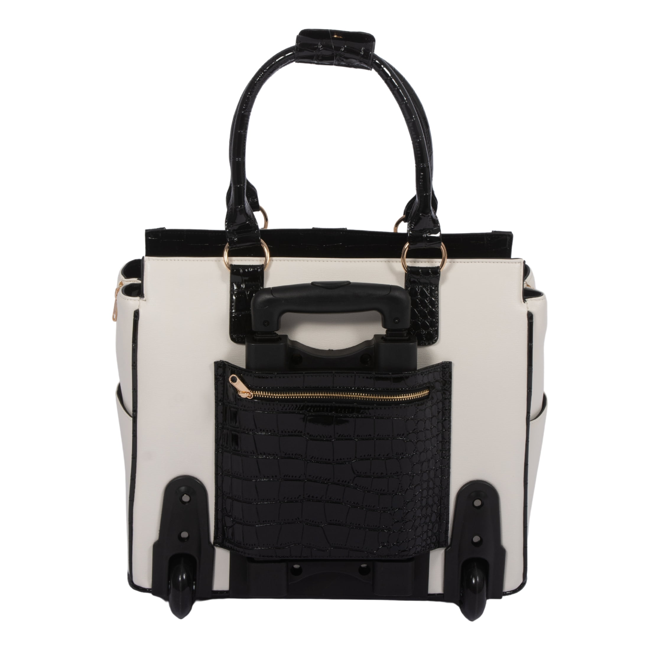 JKM & Company The Starlet Rolling Laptop Bag for Women | Designer Wheeled Briefcase | Fits 13-17" Laptops | Office Travel Computer Case