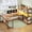 Rustic Brown, variant on 63" Reversible U Shaped Computer Desk with 5-tier Bookshelf,Home Office Desk with LED Lights