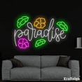 thumbnail image 3 of Craftnamesign Paradise Neon Sign, Beach Club Decor, Home Living Room Decor, 3 of 4