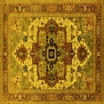 thumbnail image 1 of Ahgly Company Machine Washable Indoor Square Oriental Yellow Industrial Area Rugs, 3' Square, 1 of 4