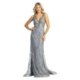 thumbnail image 6 of Women's Royal Queen RQ7939 Sleeveless Special Occasion Dress V-Neck evening elegant gown Black 4, 6 of 8
