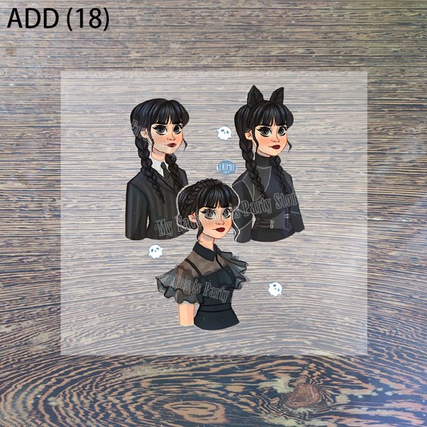 Miércoles Addams Transferencia De Calor Pegatinas Ropa DIY Decoración Popular Serie De TV Parches De Hierro Regalos De Cumpleaños Gao Jiahui unisex