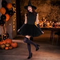 thumbnail image 5 of Adult Women'S Halloween Witch Costume Set With Hat, Striped Socks, Gloves And Tulle Skirt, Four-Piece Outfit For Costume Parties, Dance Events, Cosplay And Themed Celebrations, 5 of 6