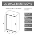 thumbnail image 4 of Hommoo 48"W x 72"H Single Sliding Shower Door, 1/5" Thick Clear Tempered Glass Shower Door with Stainless Steel Handle, Chrome, 4 of 7