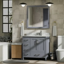 Jacques 36 in. W x 22 in. D Right Offset Dark Grey Bath Vanity