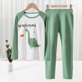thumbnail image 2 of TOWED22 2 Pieces Pajamas Toddler Boys Girls Long Sleeve Cotton Pjs Kids Fall Winter Sleepwear Sets 3 6 9 12 18 24 Months 2 3 4 5 6 7 8 9 Years(Green,13-14 Y), 2 of 9