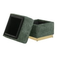 thumbnail image 5 of Furniture of America Vena Modern 15" Chenille Fabric Square Storage Stool, Green, 5 of 14