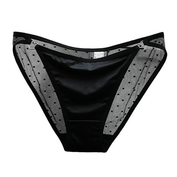 Siilsaa Women's Low Waist Lace Briefs Solid Color Cotton Crotch Underwear Panties Underwear Women Boy Shorts Black,XL