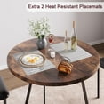 thumbnail image 2 of Small Round Dining Table Set for 2, Wood Marbled Tabletop with Steel Frame, Modern Dinette with Chairs for Kitchen Breakfast Nook Living Room, Retro Brown, 2 of 8