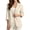 Beige - Leaves, variant on Aztec Tribal Blazers for Women Linen-Style Suit Blazer Jacket 3/4 Sleeve & 1 Button Blazer Suit with Pocket