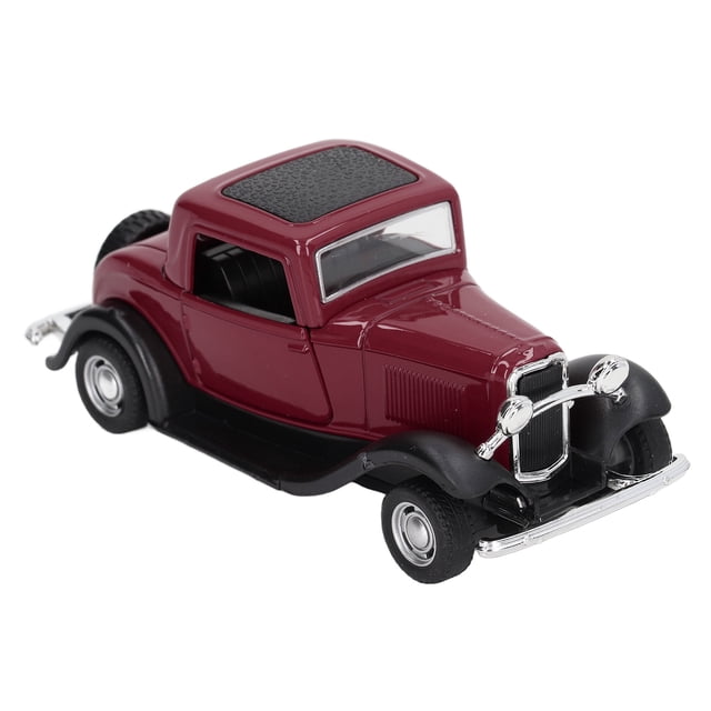 1:32 Modelo de coche clásico de aleación Juguete de simulación vintage Modelo antiguo con puertas abiertas y retroceso Borgoña