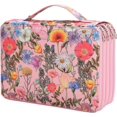 thumbnail image 1 of GHSDFBB Twill Fabric Pencil Case with Zipper Closure, Pink Flower, 200 Count, 1 of 6