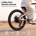 thumbnail image 5 of RUNDEER 20'' Electric Bike for Age 6-13, Kids Ebike, 250W, 48V/20Ah, 20MPH, 32 Miles Range, 2849 by TÜV Certificated, White, 5 of 9