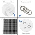 thumbnail image 7 of 54x78 Inch Shower Curtain Decorative Buffalo Plaid Bathtub Bath Curtains Fabric Waterproof Bathroom Decor, Black White Gray Farmhouse Gingham Striped Small Stall Shower Curtain Set with 12 Hooks, 7 of 7