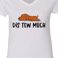 thumbnail image 4 of Inktastic Napping Dis Tew Much Daschund Weiner Dog Brown Women's V-Neck T-Shirt, 4 of 5