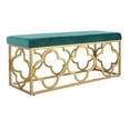 thumbnail image 2 of SAFAVIEH Fleur Modern Glam Rectangle Bench, Emerald/Gold, 2 of 9