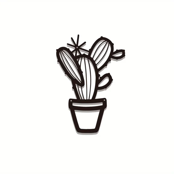 1pc Cereus Metal Cactus Wall Art, Cactus Metal Wall Art, Metal Wall Decor, Metal Wall Sculpture, Modern Wall Decor