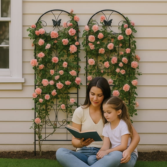 CQSXDA Heavy-Duty Metal Garden Trellis, 2 Pack 20 " Wide by 71" High, Perfect for Climbing Plants and Flowers