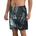 thumbnail image 2 of Cauagu Forest Black Ghost Warrior Print Men's Swim Trunks,Hawaiian Bathing Suit Swimsuits Beach Shorts with Pockets for Men Quick Dry Swimming Board Shorts-Small, 2 of 6