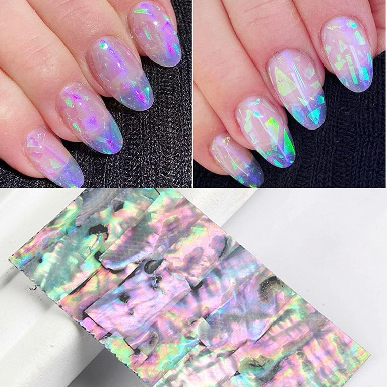 Nail Foil Broken Glass Paper Nail Film Holographic Nail Stickers Laser Nail  Decals DIY Nail Art Decoration for Women Girls 