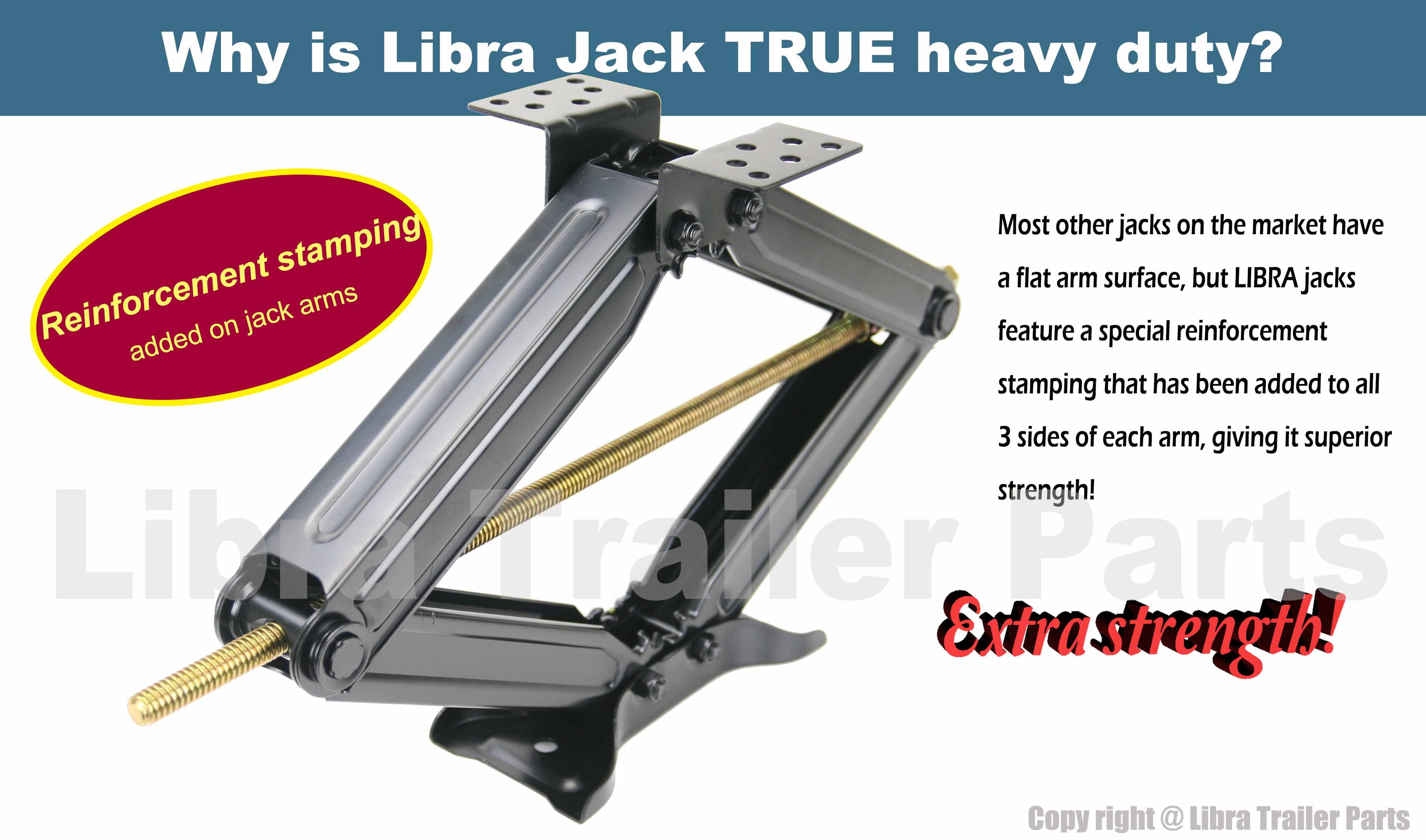 LIBRA Premium 30" 5000 lb RV Trailer Stabilizer Leveling Scissor Jack