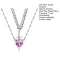 thumbnail image 7 of Couple Necklace Cubic Zirconia Heart Matching Necklace Romantic Through The Heart Couple Jewelry for Him Her Valentine's Day Gift, 7 of 7