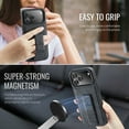 thumbnail image 2 of for iPhone 17 Pro Max Phone Case, Vintage Magnetic Finger Hand Wrist Strap Kickstand Shockproof Protective PU Leather Thin Fit Anti-Scratch Cover Compatible with iPhone 17 Pro Max, Black, 2 of 6