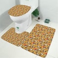 thumbnail image 2 of Cute Hedgehog Apple Mushroom Bathroom Rugs Sets 3 Piece,Toilet Cover Set,Absorbent Non Slip Bathroom Mats Sets with U-Shaped Contour Rug Toilet Rug Set, 2 of 5