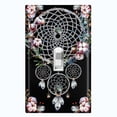thumbnail image 1 of Metal Light Switch Plate Cover Beaded Feather Dreamcatcher Black DRM008, 1 of 13