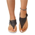 thumbnail image 4 of Norvail Womens Rhinestone Openwork Flip Flop Beach Sandals, Wide Foot Sandals for Women Dressy, Sparkly Thong Summer Slippers for Vacation Pool Daily Wear, 4 of 5
