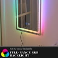 thumbnail image 5 of Luxfurni 20" x 27.5" Wall Mounted Lighted Vanity Mirror LED Bathroom Mirror RGB LED Mirror for Bathroom, 5 of 11