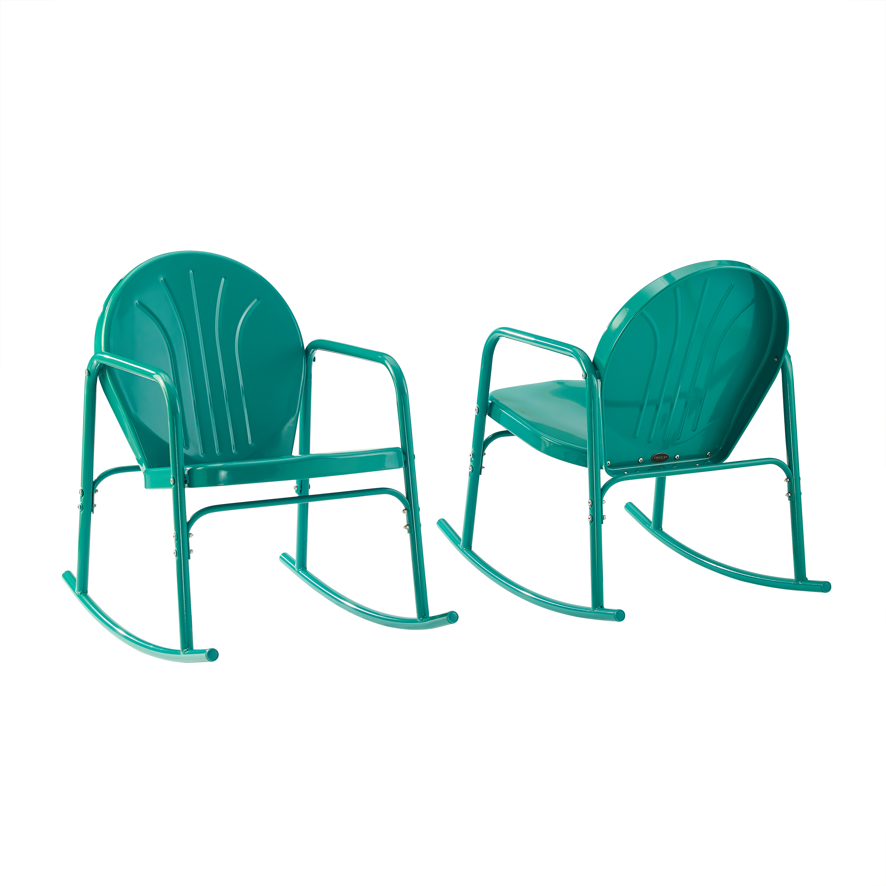 Crosley Furniture Griffith 2Pc Outdoor Powder Coated Rocking Chair Set, 2 Chairs, Green - image 5 of 13
