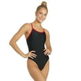 thumbnail image 6 of Sporti Solid Piped Thin Strap One Piece Swimsuit, High Cut, Unpadded, Athletic (Women’s), 6 of 12