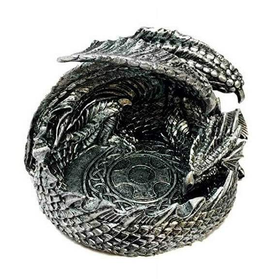 Mythical Smaug Mountain Castle Dragon in Repose Round Cigarette Ashtray