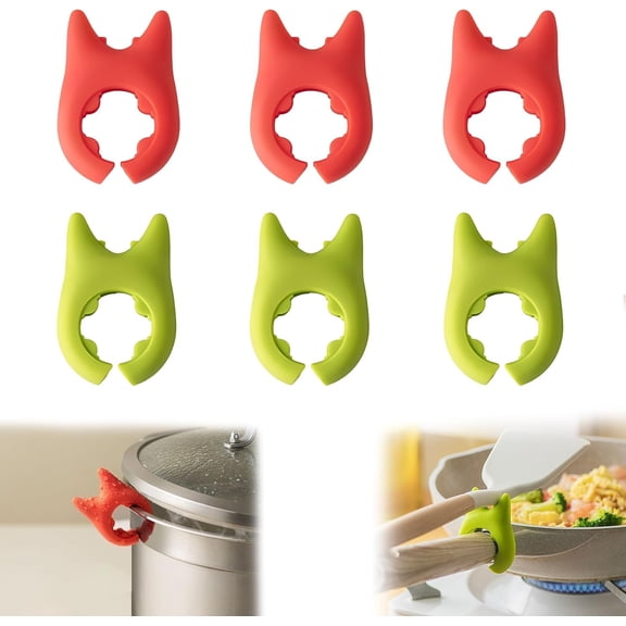 Set of 6 Cooking Spoon Rest Kitchen Pot Side Clip Spoon Rest Silicone for Placing Spoons and Spatulas After Cooking in a Steamer Shelf, Kitchen Gadgets
