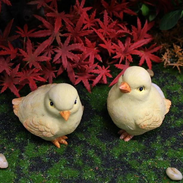 Estatuas de Jardín istas, Escultura de , Figurita de Animal , de Resina Artística para Patio, Jardín de Hadas, Decorac Los 3x6x5cm Macarena estatua de pollito