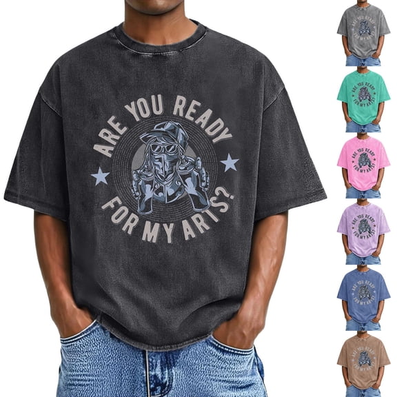 Mens Oversized T Shirts Short Sleeve Summer Loose Fit Tops Distressed High Street Casual Graphic Tees Streetwear