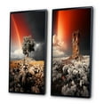 thumbnail image 3 of Designart "Rainbow Monochrome happiness Landscape" Rainbow Framed Wall Art Set Of 2 - Grey Landscapes Frame Gallery Set For Office Decor, 3 of 6