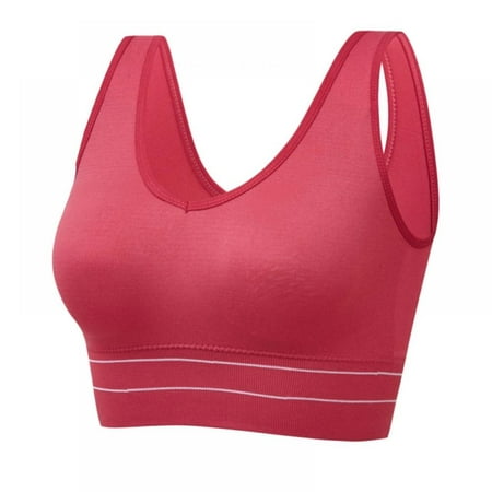 

LAST CLANCE SALE! Sports Bra for Women Padded Bras Seamless High Impact Yoga Exercise Athletic Bras Red 40/90BCD 42/95ABC