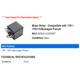 thumbnail image 2 of Wiper Relay - Compatible with 1991 - 1993 Volkswagen Passat 1992, 2 of 2