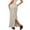 Khaki, variant on Women's Solid Color Fishtail Split Skirt with Elastic Waist & Side Pockets, Swing Maxi Skirt, Casual Linen Blend Beach Skirt for Summer,Khaki,M