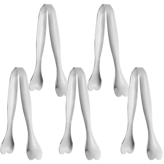 VERDANVERSE Kitchen Tongs Stainless Steel Plated Silver Cute Heart Design for Home
