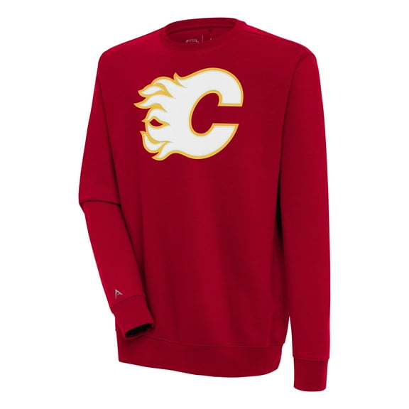 Men's Antigua  Red Calgary Flames Victory Pullover Sweatshirt