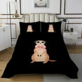 thumbnail image 1 of Erosebridal Raccoon Coverlet Set King for Teens, Cartoon Bowknot Bedding Set, Brown 3pcs, 1 of 5